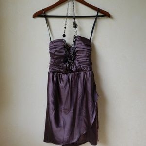 Donated!!! Purple Embellished Bebe Mini Dress